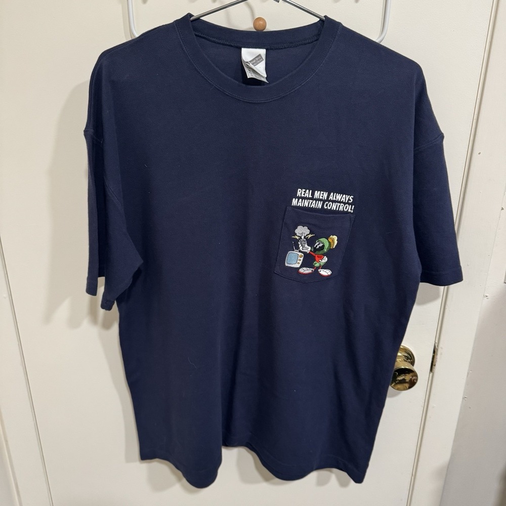 Vintage Marvin The Martian Pocket Shirt "Real Men Always Maintain Control" Large
